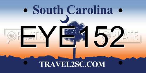 EYE152 South Carolina License Plate