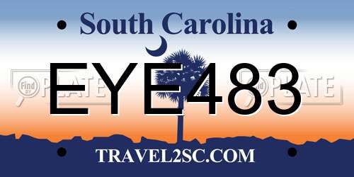 EYE483 South Carolina License Plate