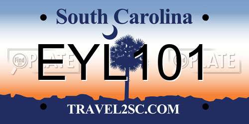 EYL101 South Carolina License Plate