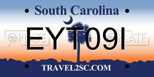 EYT09I South Carolina License Plate