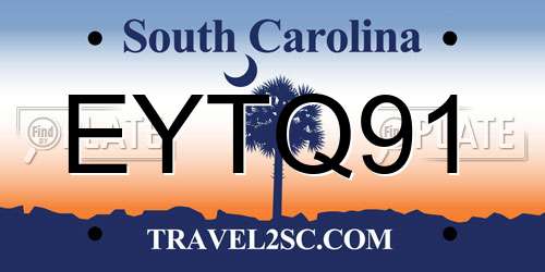 EYTQ91 South Carolina License Plate