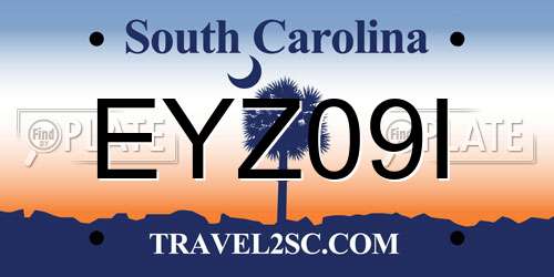 EYZ09I South Carolina License Plate