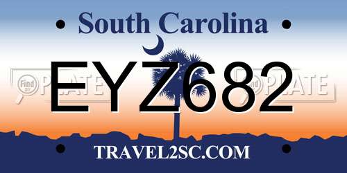 EYZ682 South Carolina License Plate