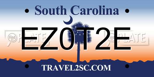 EZ0T2E South Carolina License Plate