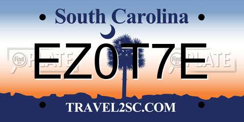 EZ0T7E South Carolina License Plate