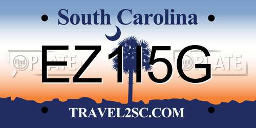 EZ1I5G South Carolina License Plate