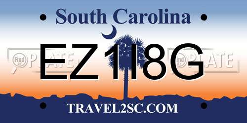 EZ1I8G South Carolina License Plate