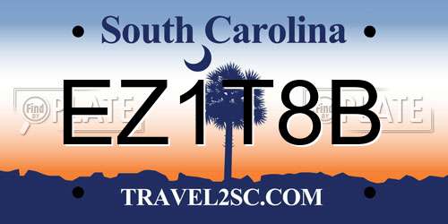 EZ1T8B South Carolina License Plate