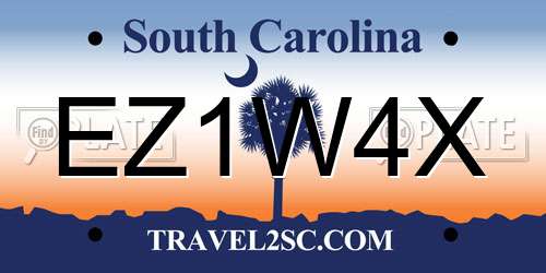 EZ1W4X South Carolina License Plate