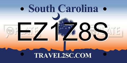 EZ1Z8S South Carolina License Plate
