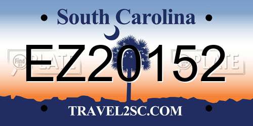 EZ20152 South Carolina License Plate