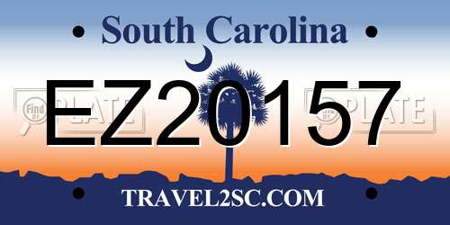 EZ20157 South Carolina License Plate