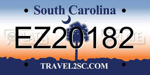 EZ20182 South Carolina License Plate