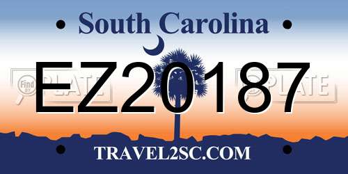 EZ20187 South Carolina License Plate
