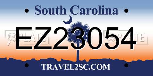 EZ23054 South Carolina License Plate