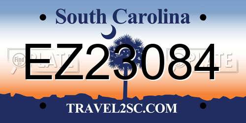 EZ23084 South Carolina License Plate
