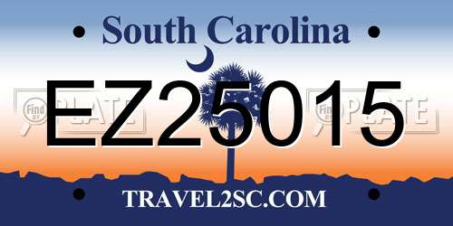 EZ25015 South Carolina License Plate