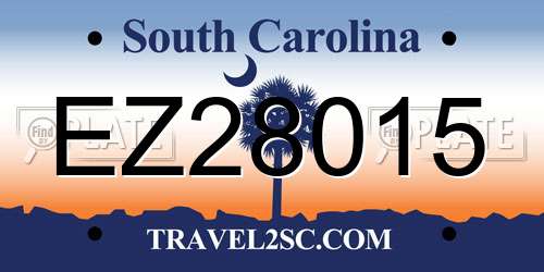 EZ28015 South Carolina License Plate