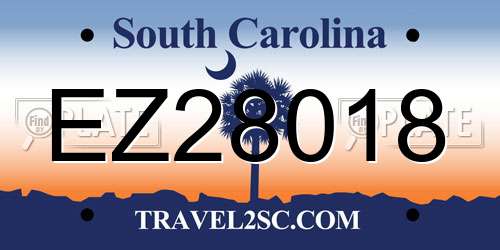 EZ28018 South Carolina License Plate
