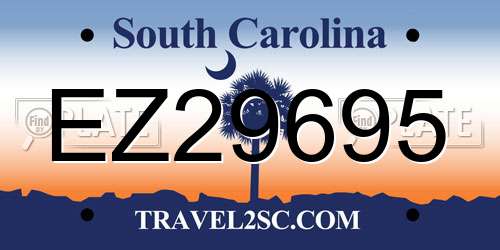 EZ29695 South Carolina License Plate