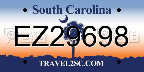 EZ29698 South Carolina License Plate
