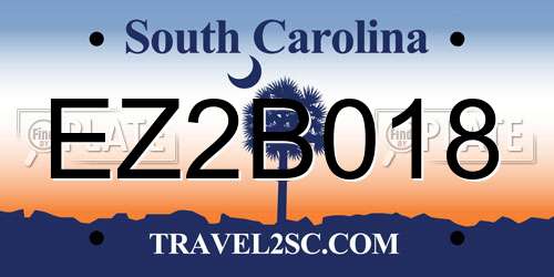 EZ2B018 South Carolina License Plate