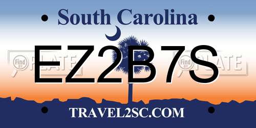 EZ2B7S South Carolina License Plate