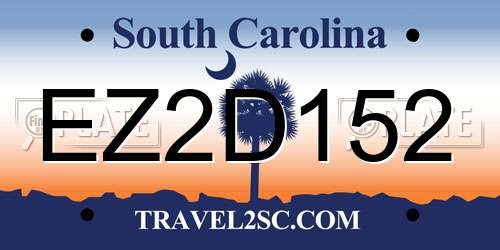 EZ2D152 South Carolina License Plate