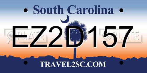 EZ2D157 South Carolina License Plate