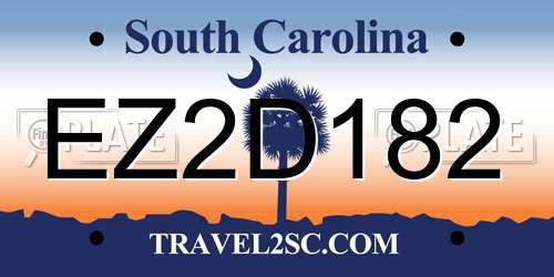 EZ2D182 South Carolina License Plate