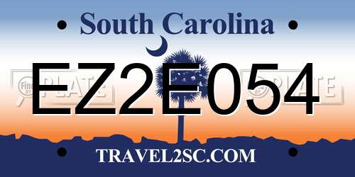 EZ2E054 South Carolina License Plate