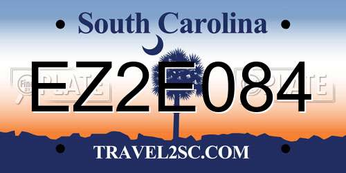 EZ2E084 South Carolina License Plate