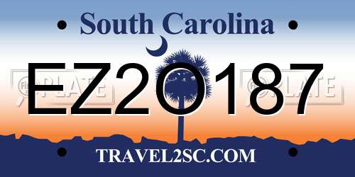 EZ2O187 South Carolina License Plate