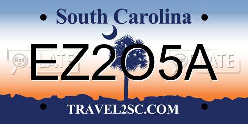 EZ2O5A South Carolina License Plate