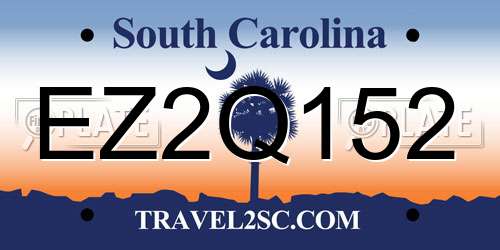 EZ2Q152 South Carolina License Plate