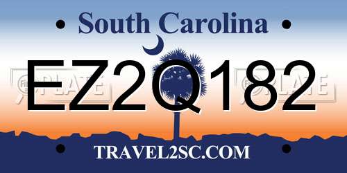 EZ2Q182 South Carolina License Plate