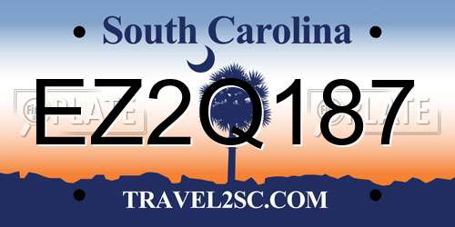 EZ2Q187 South Carolina License Plate