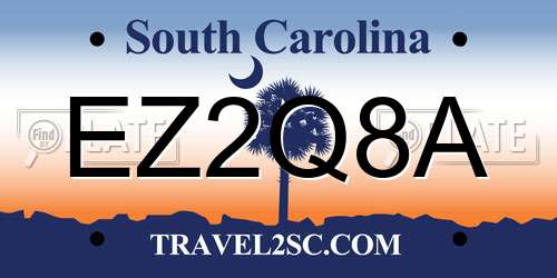 EZ2Q8A South Carolina License Plate