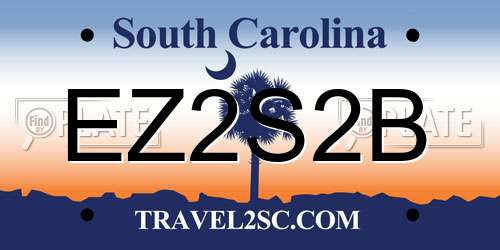EZ2S2B South Carolina License Plate