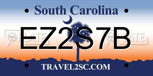 EZ2S7B South Carolina License Plate