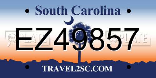 EZ49857 South Carolina License Plate
