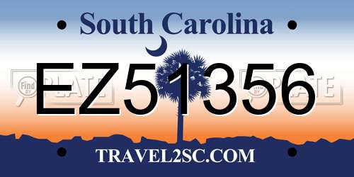 EZ51356 South Carolina License Plate