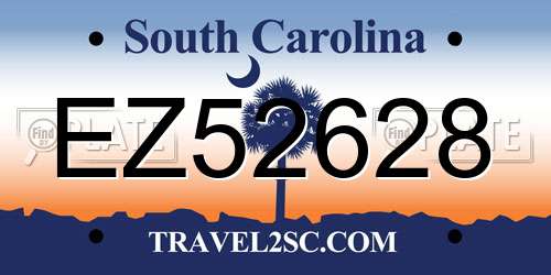 EZ52628 South Carolina License Plate
