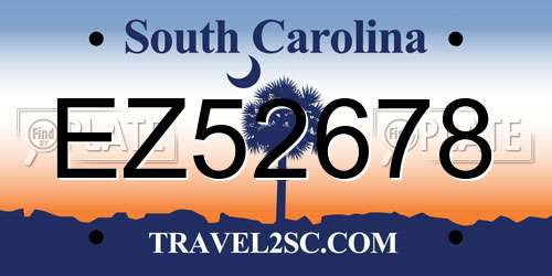 EZ52678 South Carolina License Plate