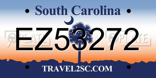 EZ53272 South Carolina License Plate