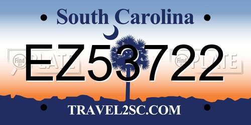 EZ53722 South Carolina License Plate