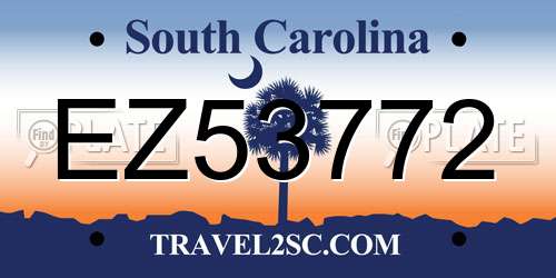 EZ53772 South Carolina License Plate