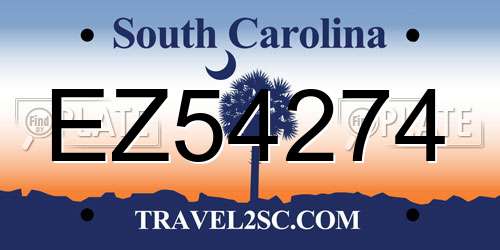 EZ54274 South Carolina License Plate