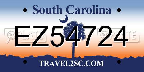 EZ54724 South Carolina License Plate