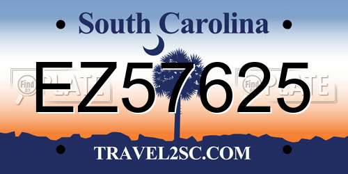 EZ57625 South Carolina License Plate